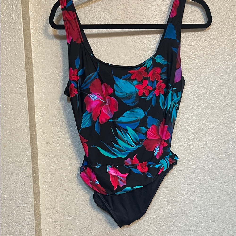 Longitude Black Floral One Piece Swimsuit
